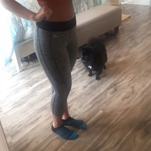 Gray cropped workout pants